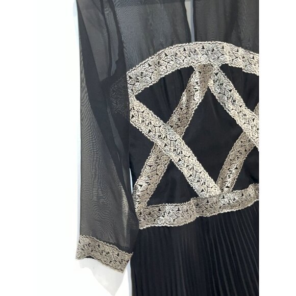 Liancarlo Vintage Sheer Black Long Sleeve Mini Dress Women's size 6 - Picture 3 of 10